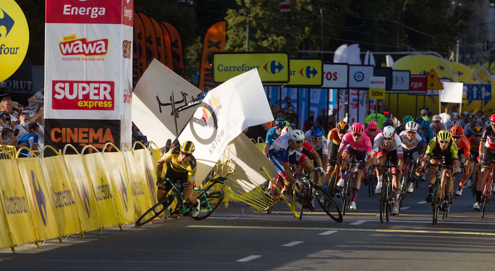 Rad-Ass Fabio Jakobsen kam bei der Polen-Rundfahrt schwer zu Sturz. 