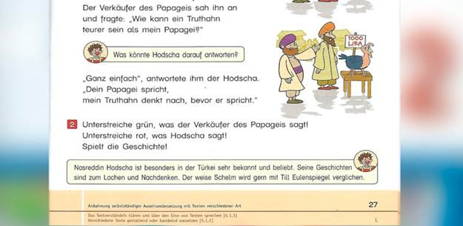 Mit diesem Schulbuch soll die deutsche Sprache vermittelt werden. 