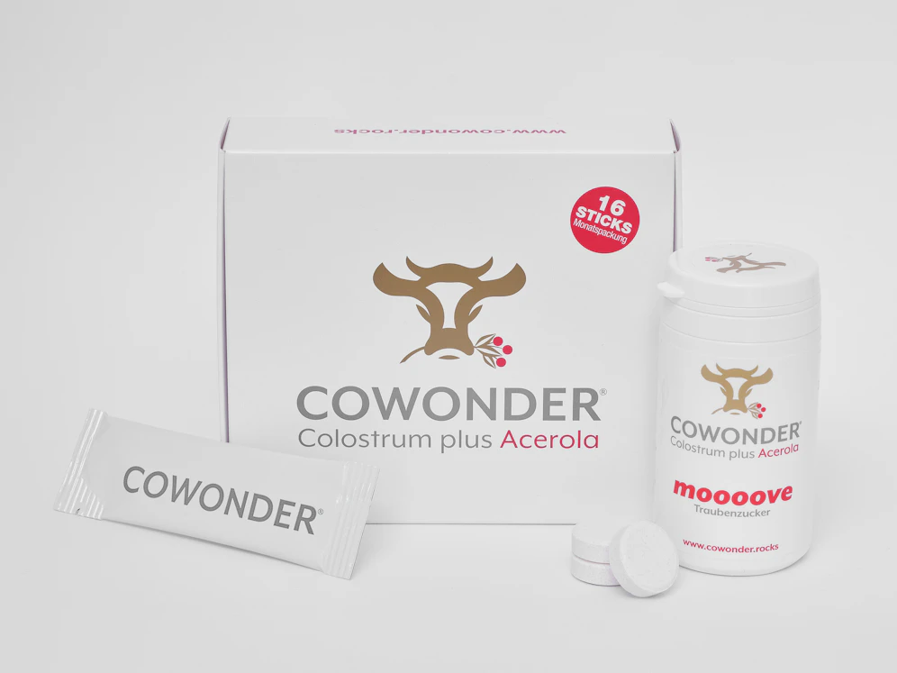 <strong>Fit in den Winter mit COWONDER | Colostrum plus Acerola® Sticks & moooove Traubenzucker.</strong>