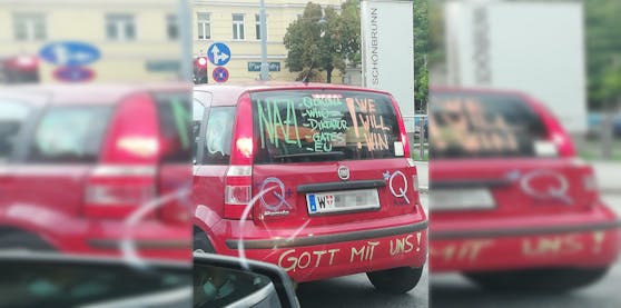 Dieser Wiener dürfte ein Fan der "Q"-Bewegung sein.