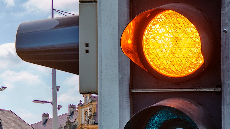 St Pölten Ampel orange