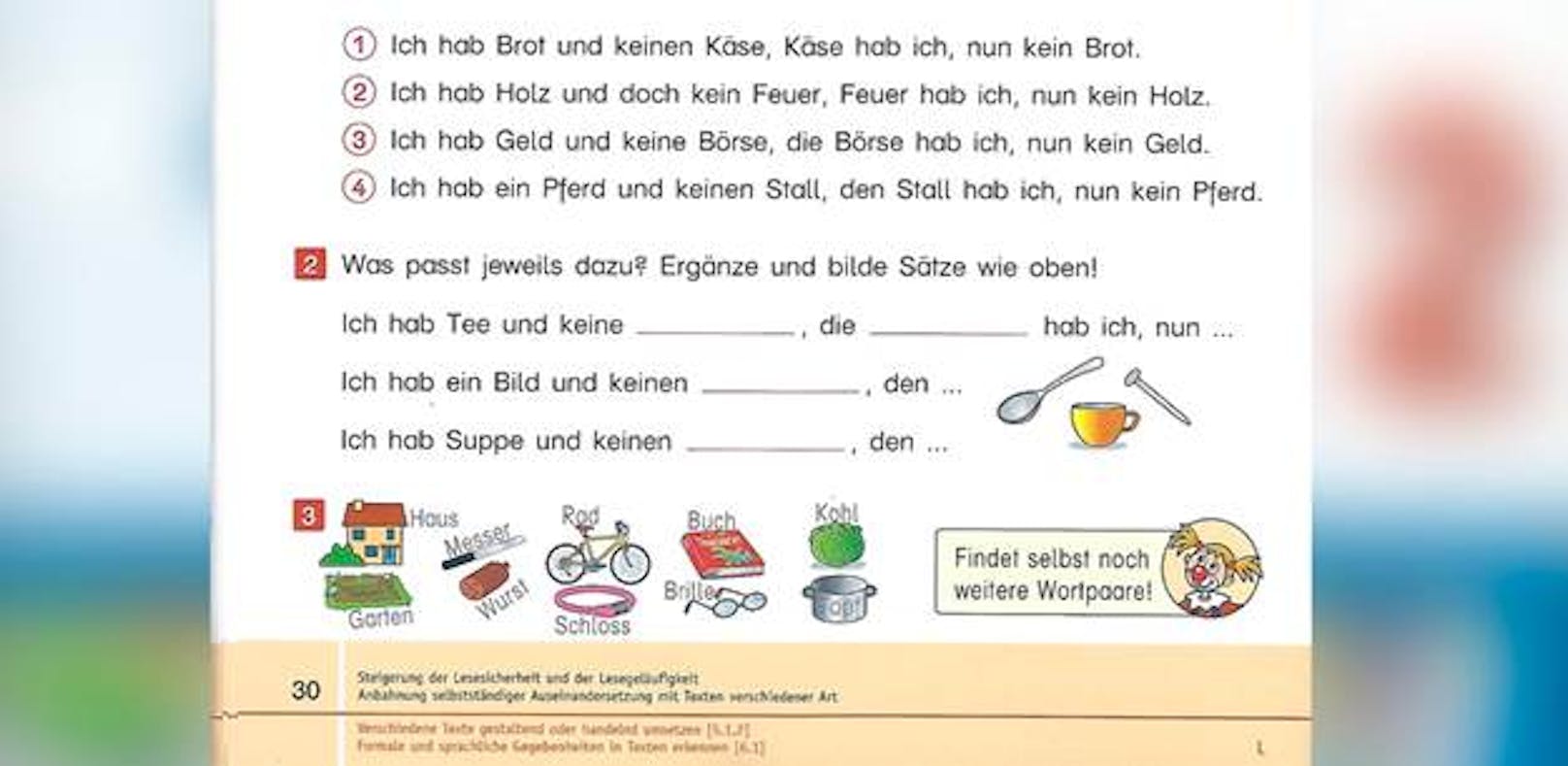 Mit diesem Schulbuch soll die deutsche Sprache vermittelt werden. 