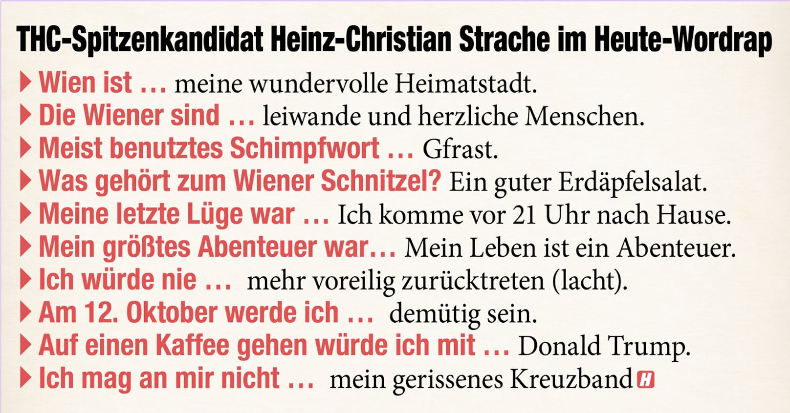 Heinz-Christian Strache im <em>"Heute"</em>-Öffi Talk-Wordrap