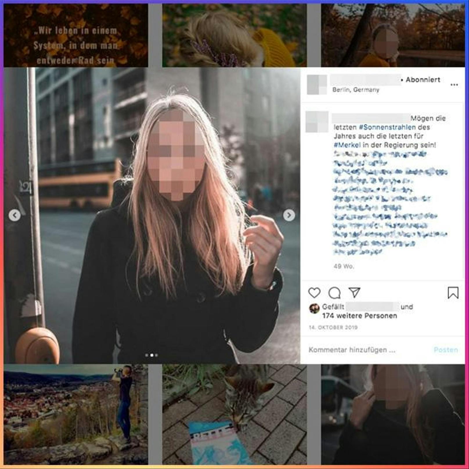 Instagram schafft es oft nicht, Bilder mit rechtsextremen Symboliken oder Texten zu löschen.
