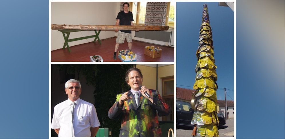 Das Kunstwerk (r.) von Ronald Heberling ist verschwunden.