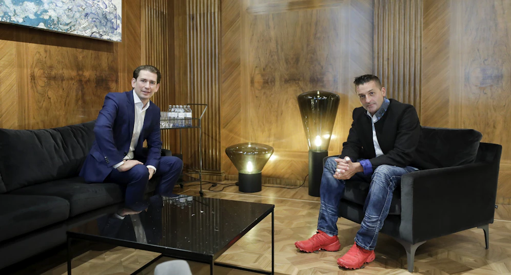 Es hat geklappt! Bergbauer Franz Pair (re.) bekam sein Gespräch mit Kanzler Sebastian Kurz.