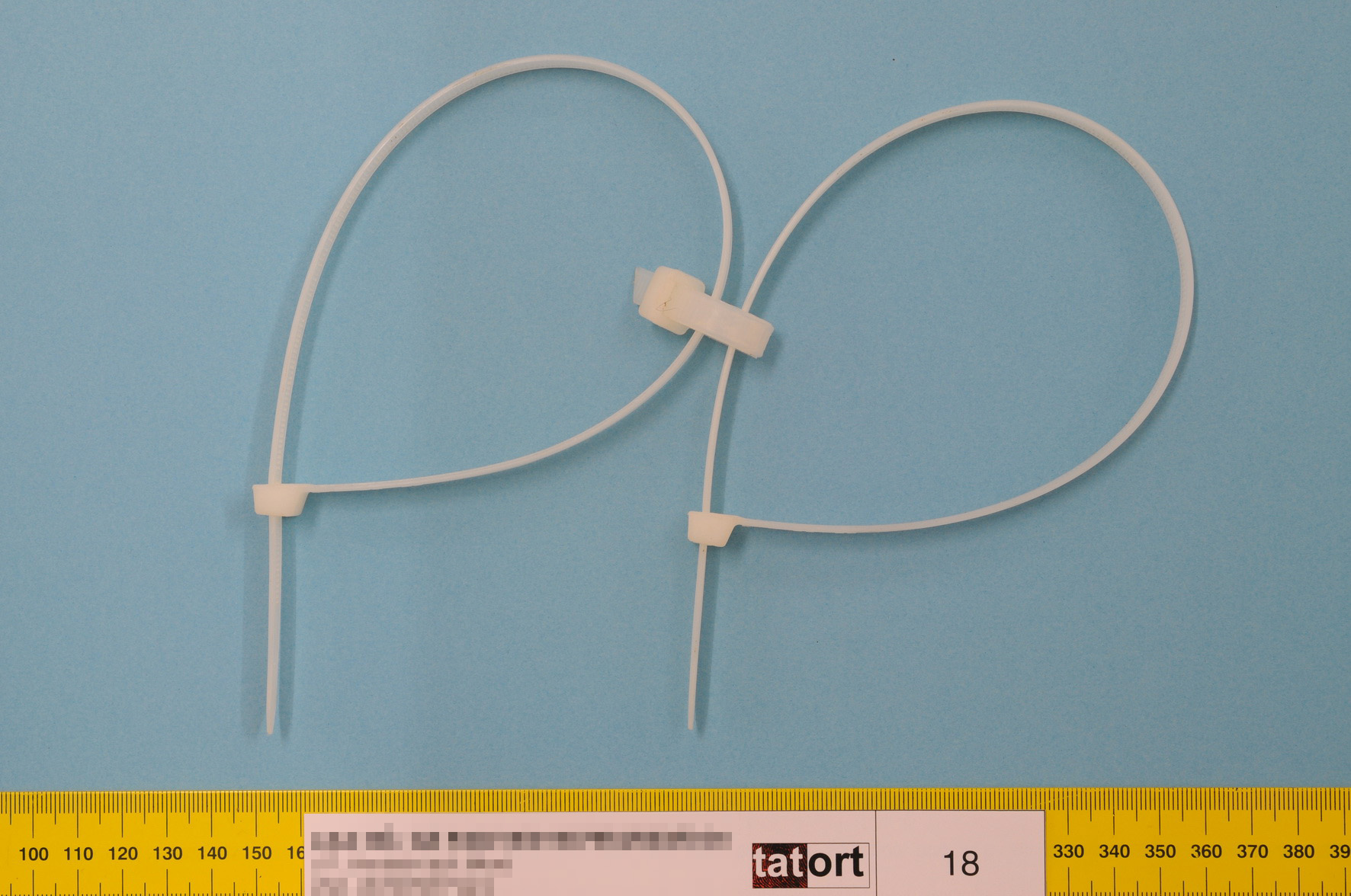 Die sichergestellten Kabelbinder