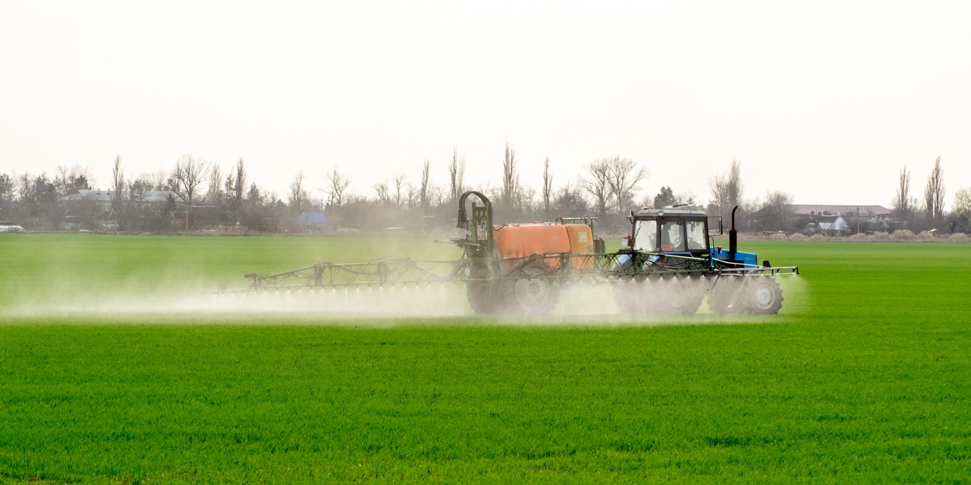 Das Unkrautkiller Glyphosat im Einsatz.