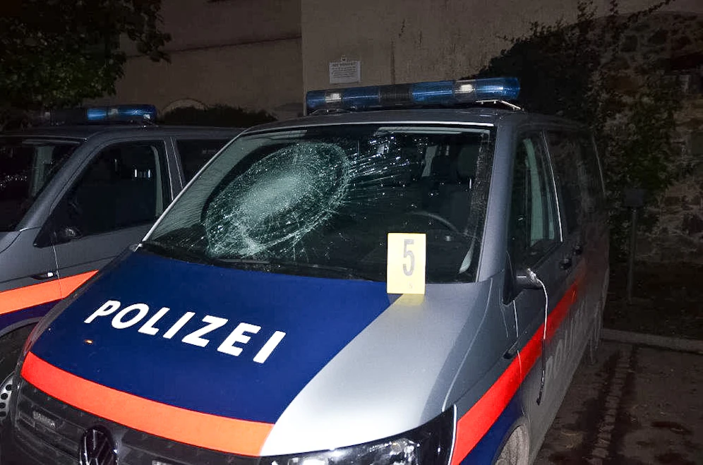 Mehrere Polizeiautos wurden von einem Betrunkenen in Ybbs zerstört.