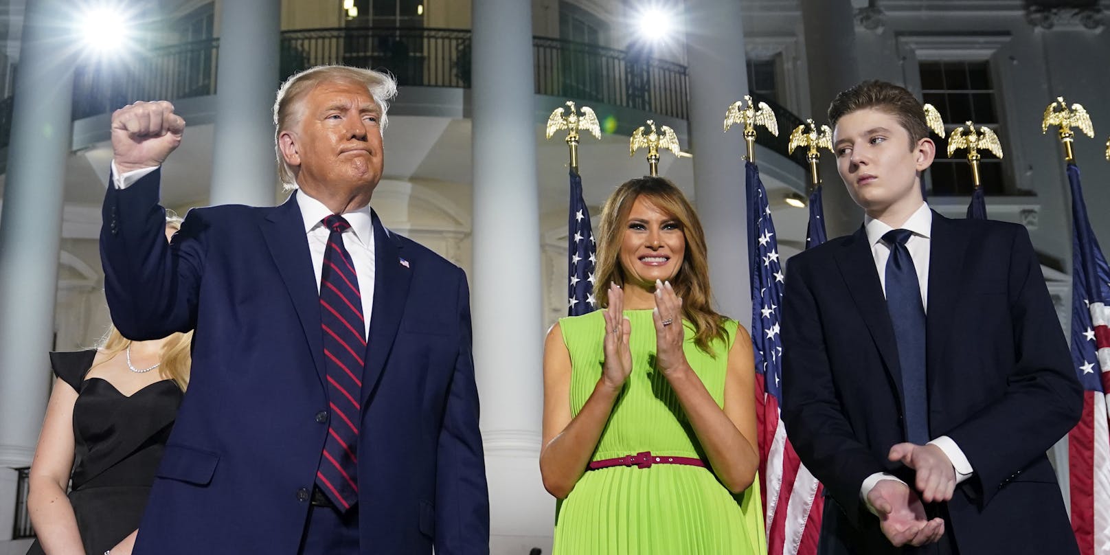 Eine schrecklich positive Familie: US-Präsident Donald Trump, Ehefrau Melania und Sohn Barron
