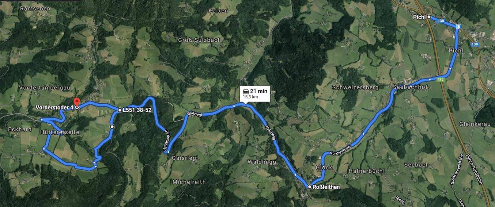 Auf dieser Route sollen am 25. Oktober 900 Autos zeigen, was bei einer Anbindung von Vorderstoder ans Skigebiet Hinterstoder passieren würde.