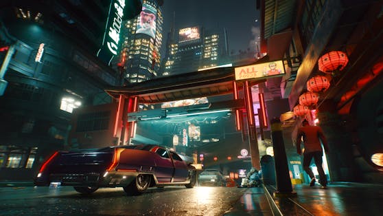 Night City kann mit heißen Schlitten erkundet werden.