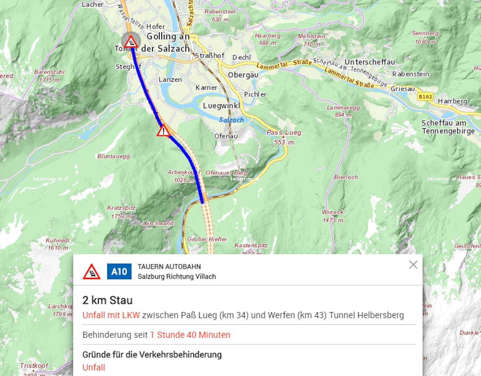 Lkw-Unfall legt Tauern Autobahn Richtung Villach lahm