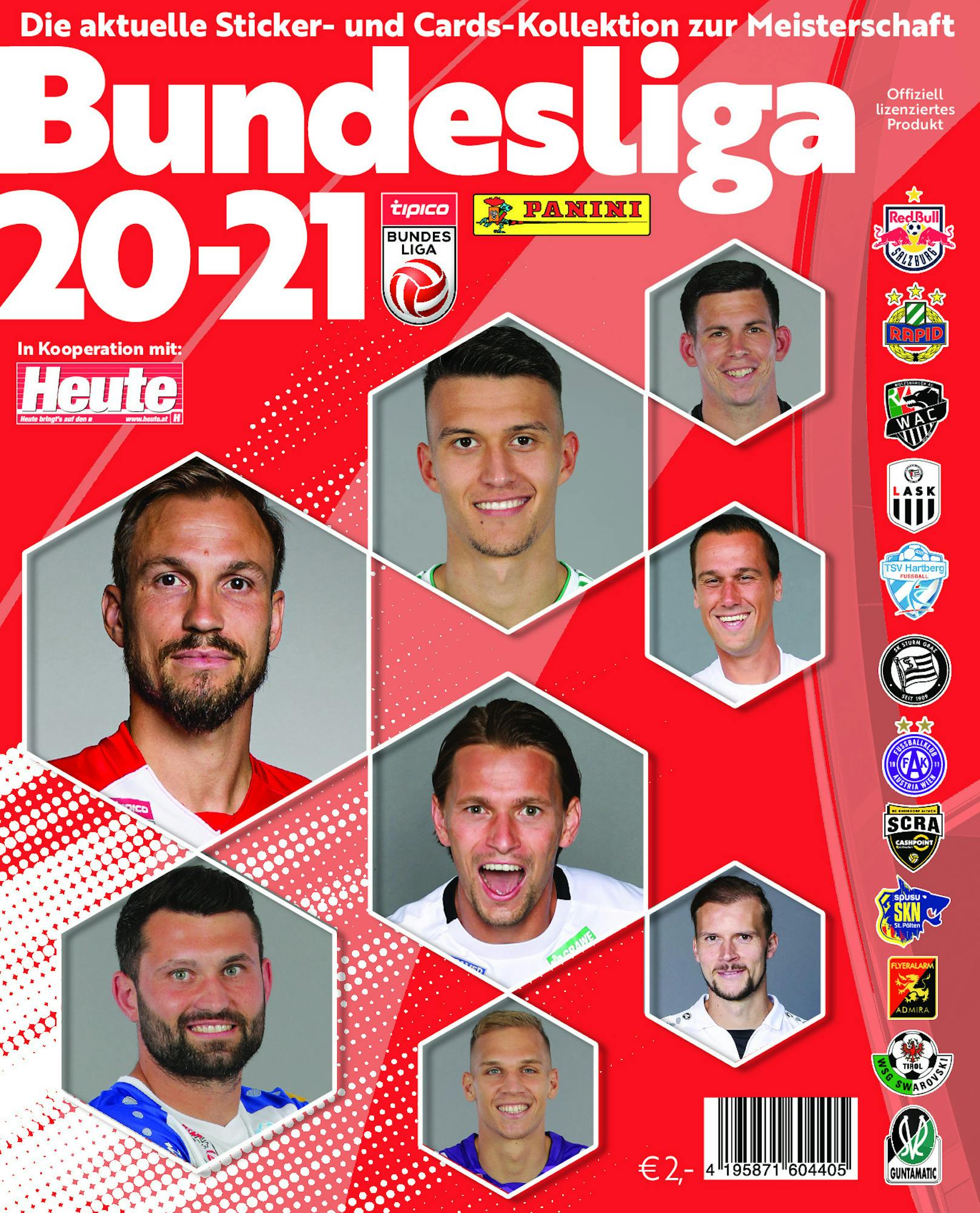 Stickeralbumcover zur Österreichischen Fußball-Bundesliga 20-21