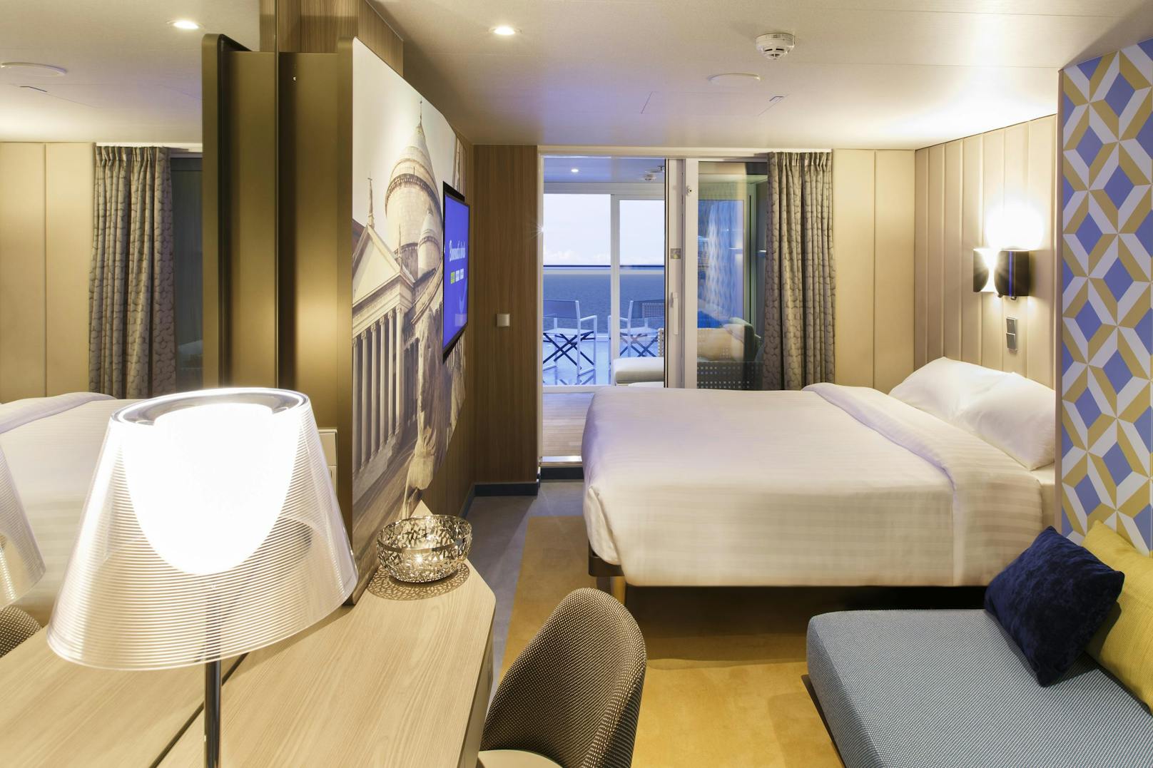 Schlafkabine auf dem Schiff Costa Smeralda