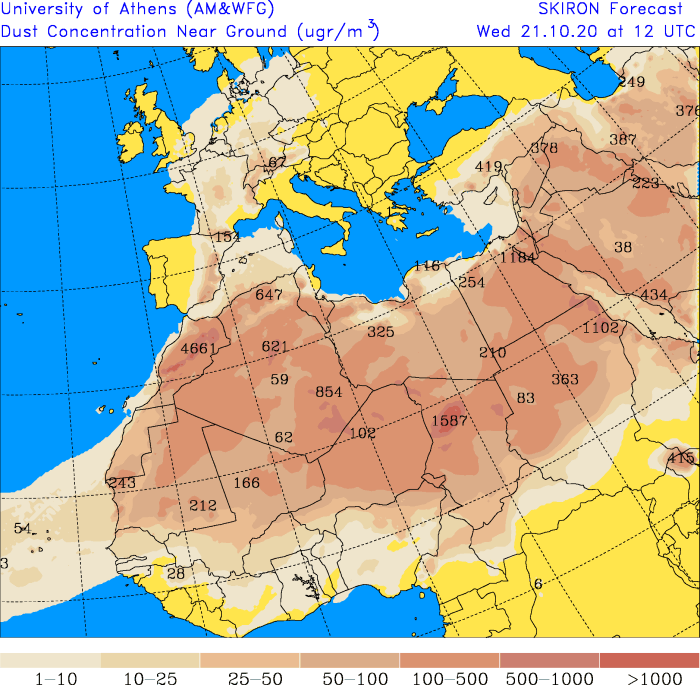 Saharastaub am Mittwoch.