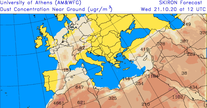 Saharastaub am Mittwoch.