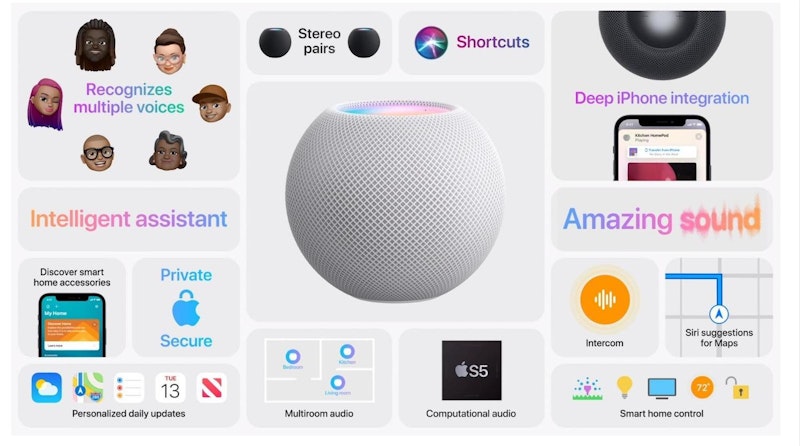 Den HomePod mini gibt es in den Farben schwarz und weiß. Bestellbar ist er in verfügbaren Regionen ab dem 6. November. Kostenpunkt: 99 Dollar pro Stück.