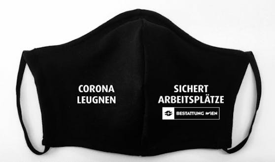 Die Maske "Corona leugnen sichert Arbeitsplätze" begeistert das Netz.