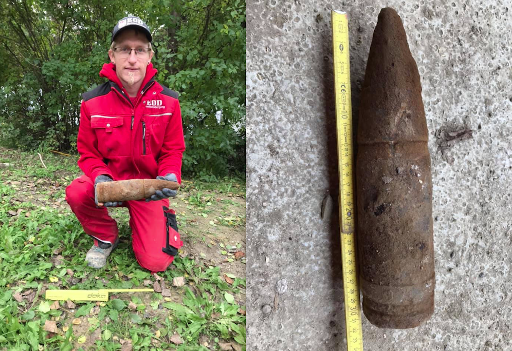 Christoph Messner mit der Panzersprenggranate