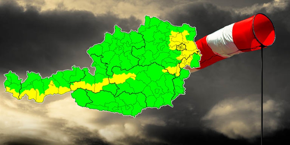 Wind-Vorwarnung in Österreich.