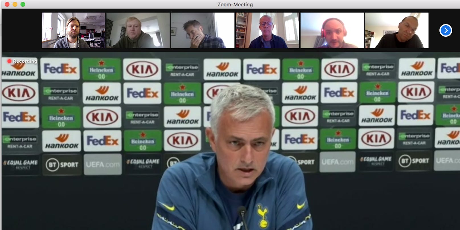 "Heute" beim Zoom-Meeting mit Jose Mourinho.