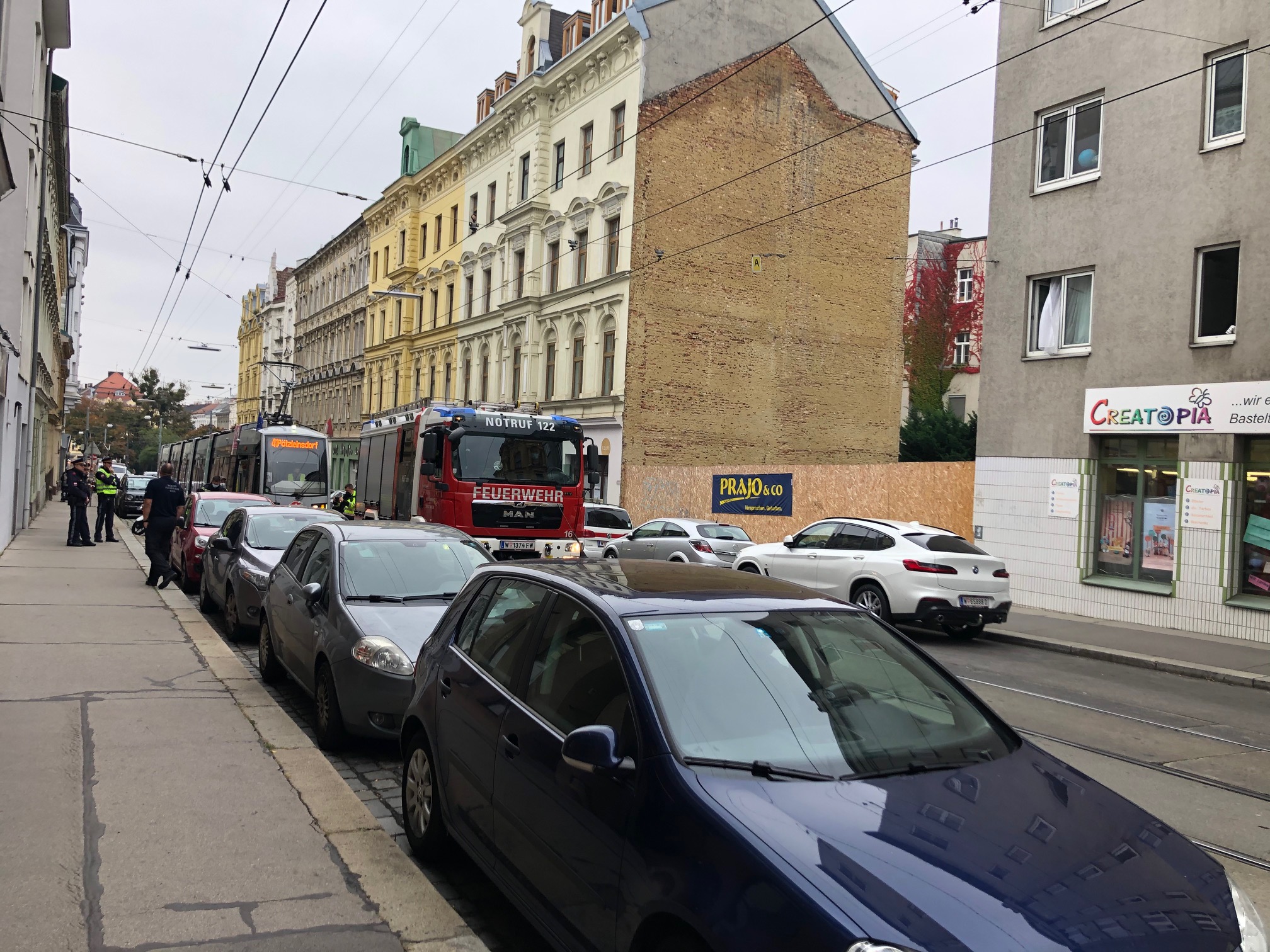 Wieder Bim-Stau in Währing