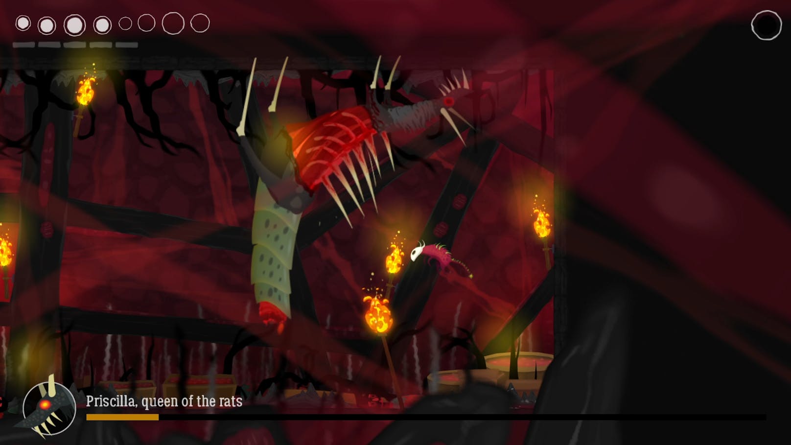 "The Guise" spielt sich wie eine Art 2D-Version von "Dark Souls". Spieler müssen Gegner-Bewegungen beobachten, Angriffen ausweichen und in kleinen Zeitfenstern zuschlagen.