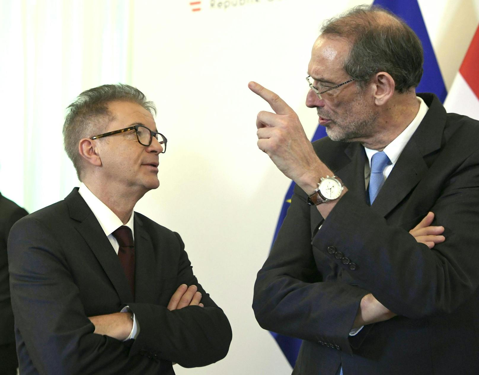 Gesundheitsminister Rudolf Anschober (Grüne) und Bildungsminister Heinz Faßmann (ÖVP).