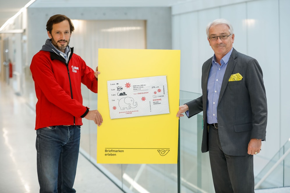 v.l.n.r.: Klaus Schwertner, Geschäftsführender Caritasdirektor der Erzdiözese Wien, DI Dr. Georg Pölzl, Generaldirektor der Österreichischen Post AG