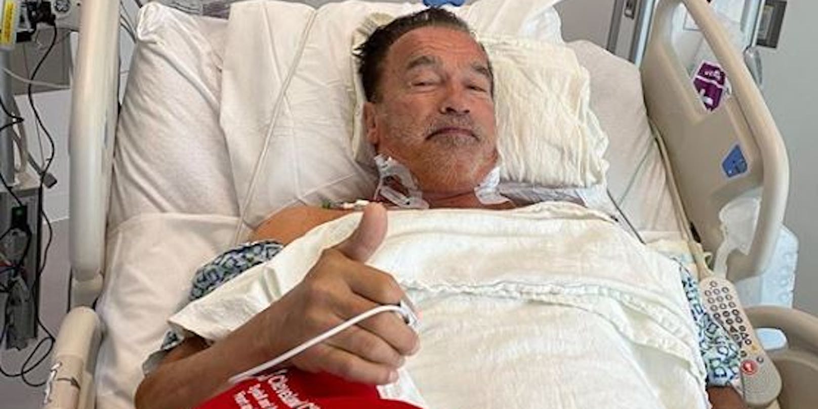 "I'll be back": Schauspieler Arnold Schwarzenegger im Spital