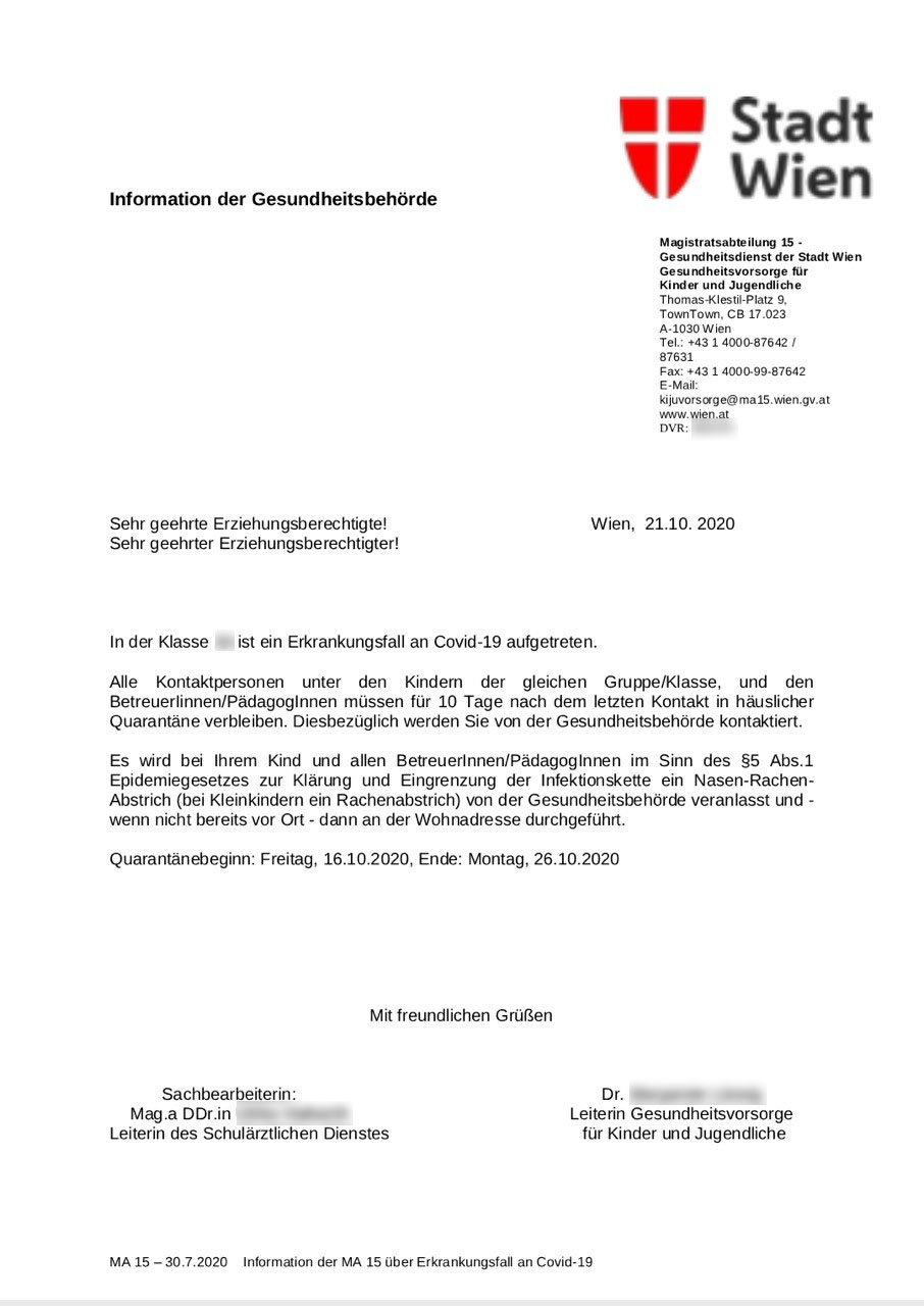 Der Corona-Bescheid im Detail.