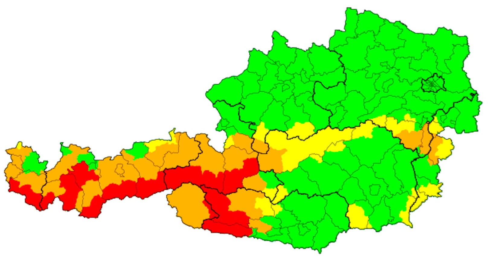 Unwetterwarnungen für Österreich am 26. Oktober 2020: Im Westen wird starker Regen und sogar Schneefall erwartet