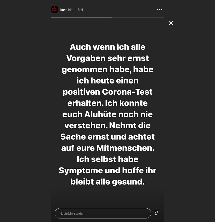 Dies teilte der Rapper am Dienstagabend mit.