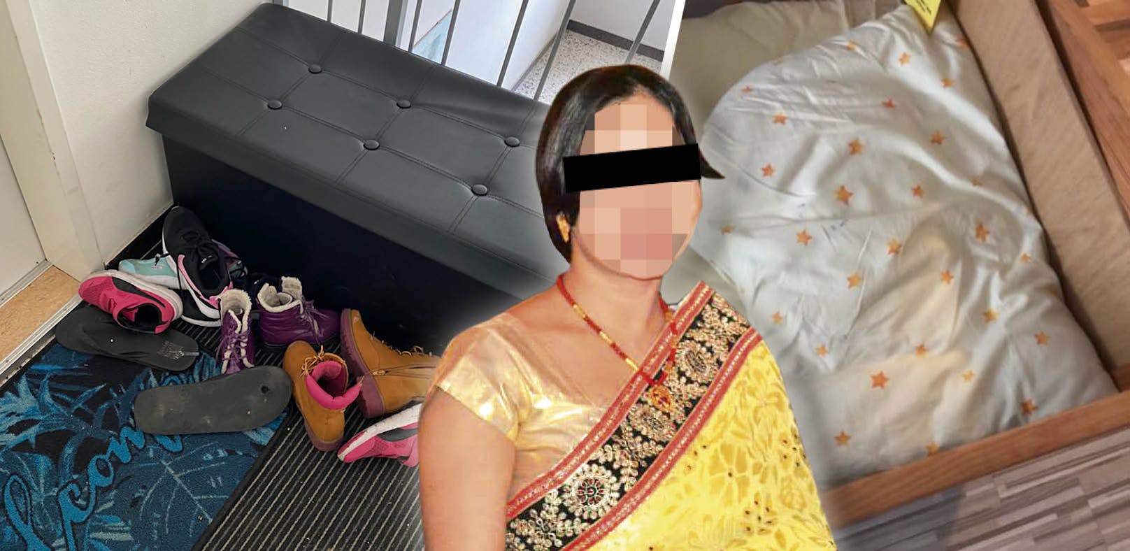 Die 31-jährige Nepalesin soll drei Kinder in Wien mit diesem Polster erstickt haben.