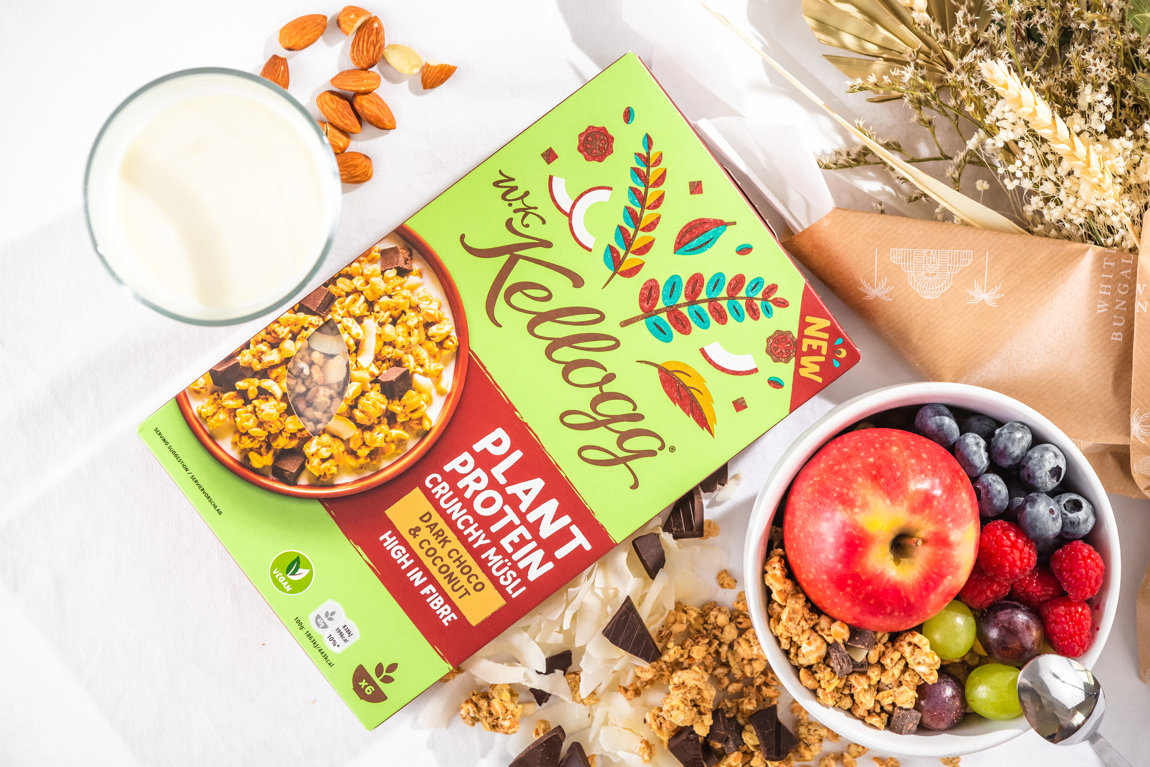 Protein-Kick am Morgen mit veganem Superfood-Müsli: W.K. Kellogg Plant Protein Crunchy Müsli