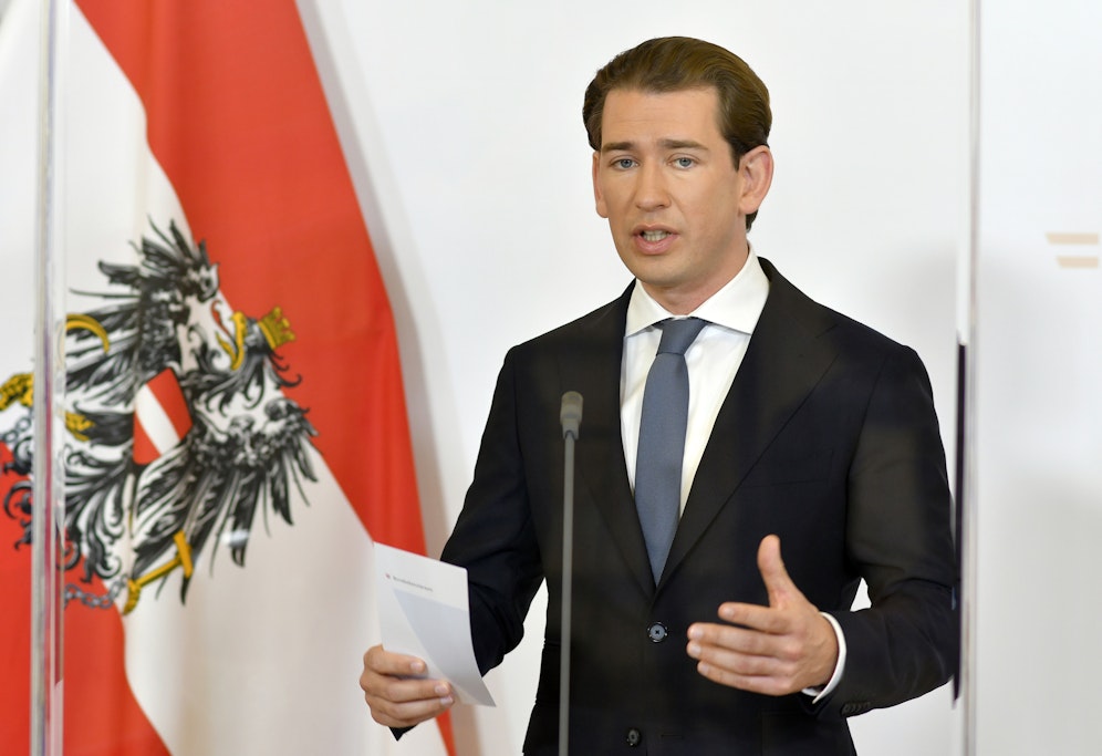 Bundeskanzler Sebastian Kurz am 29. Oktober 2020 anlässlich eines Pressestatements nach einer Expertenrunde zu Spitalskapazitäten