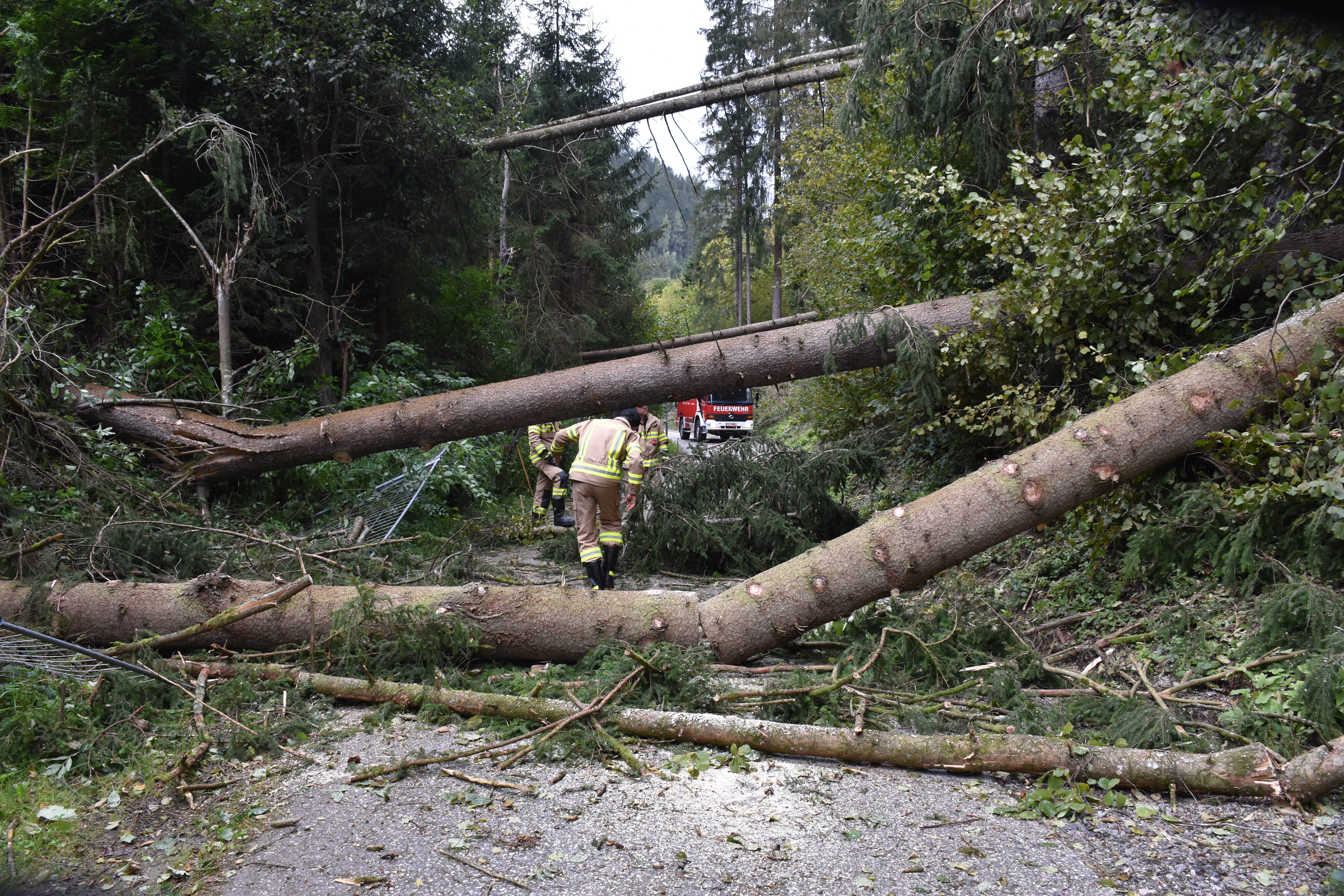Sturm-Schäden in Österreich.