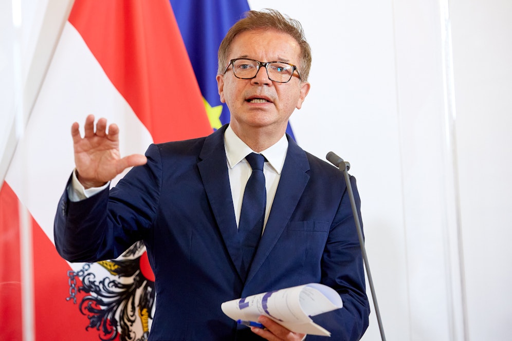 Gesundheitsminister Rudolf Anschober (Grüne) während einer Pressekonferenz.