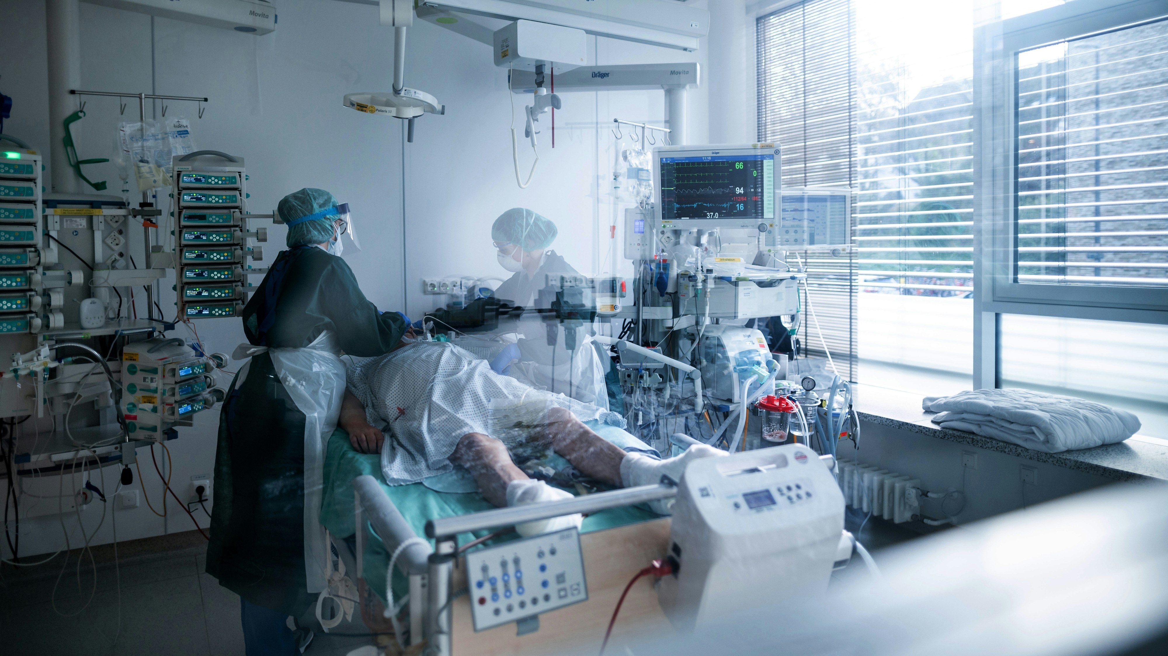 Ein Corona-Kranker auf der Intensivstation.
