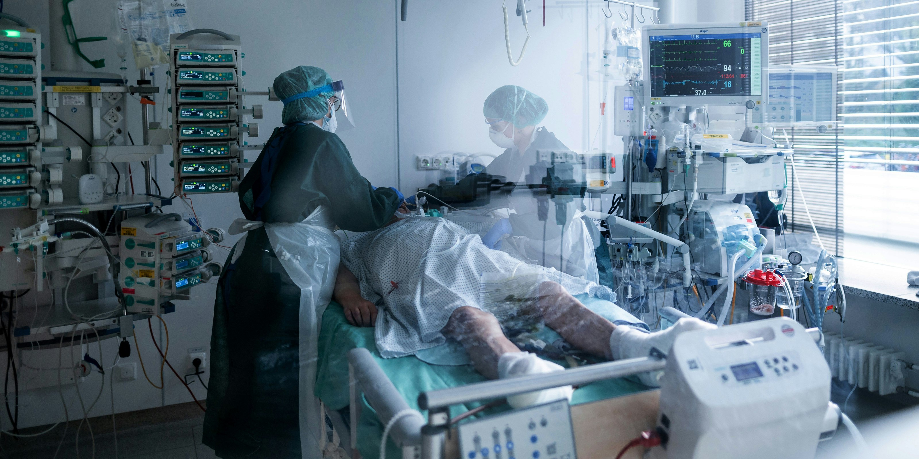 Ein Corona-Kranker auf der Intensivstation.