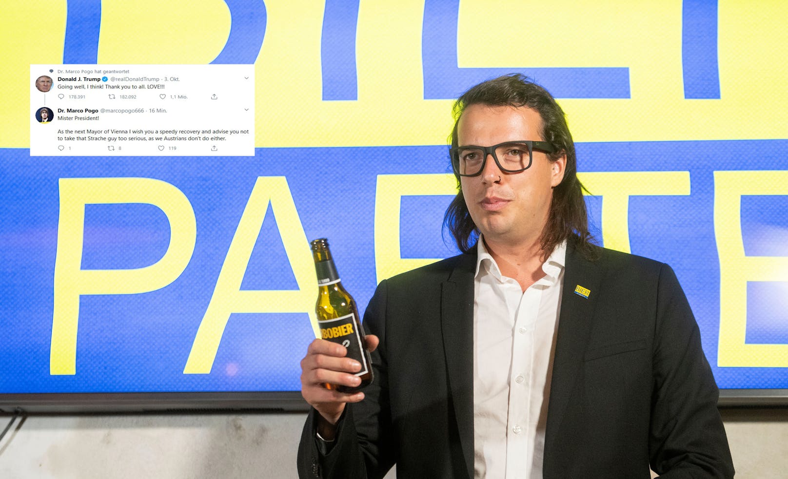 Die Bierpartei von Marco Pogo schafft laut einer Umfrage überraschend den Einzug in den Wiener Landtag.