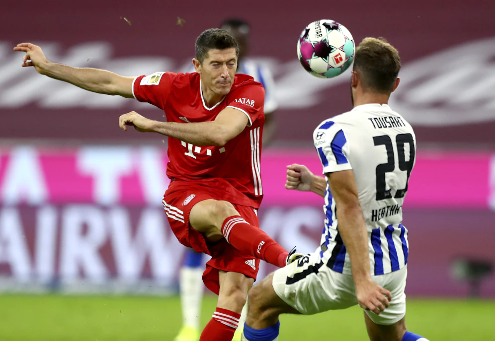 Lewandowski traf gegen Hertha BSC vier Mal.&nbsp;