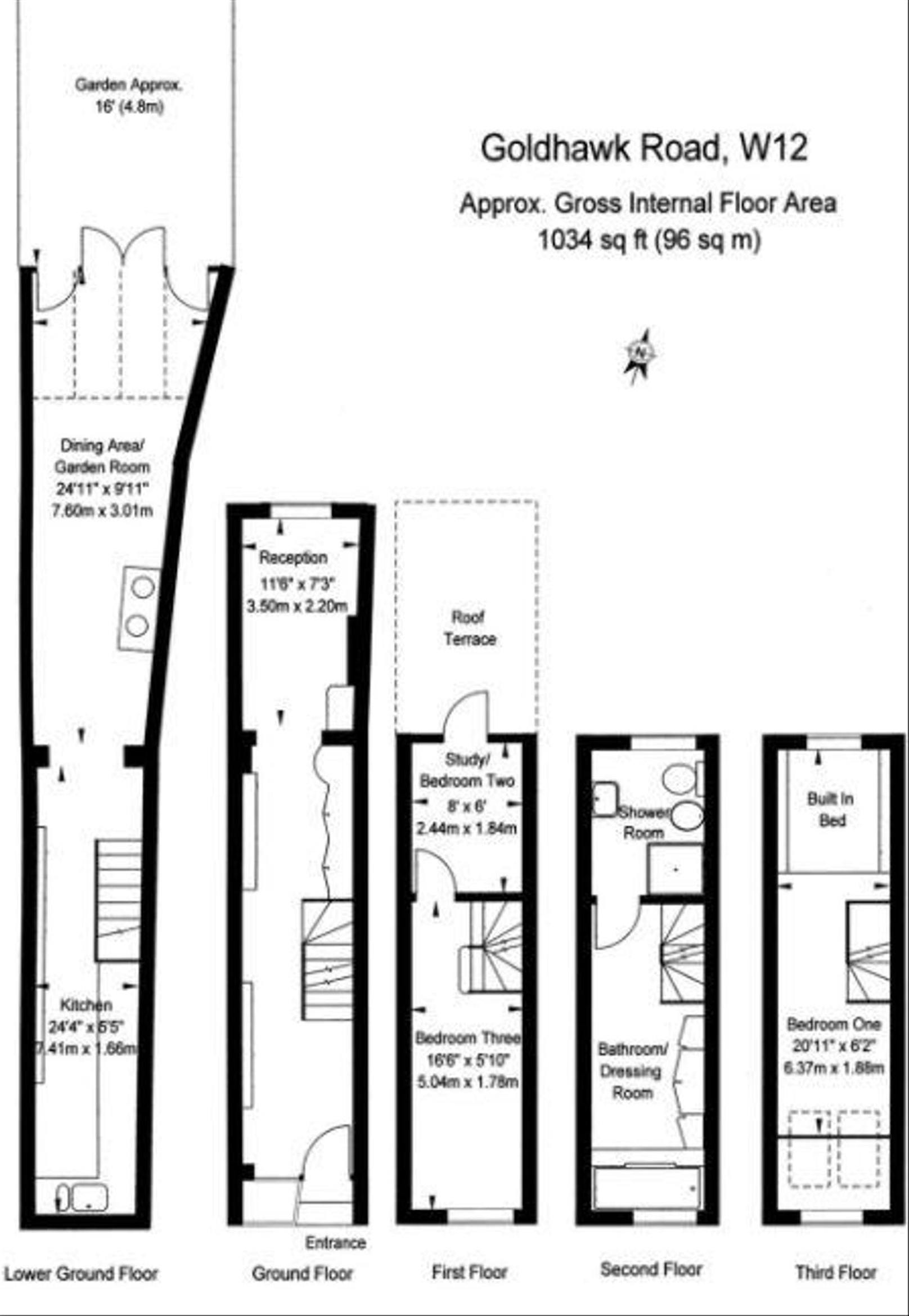 Der Grundriss zeigt, wie sich der Platz im schmalsten Haus verteilt.