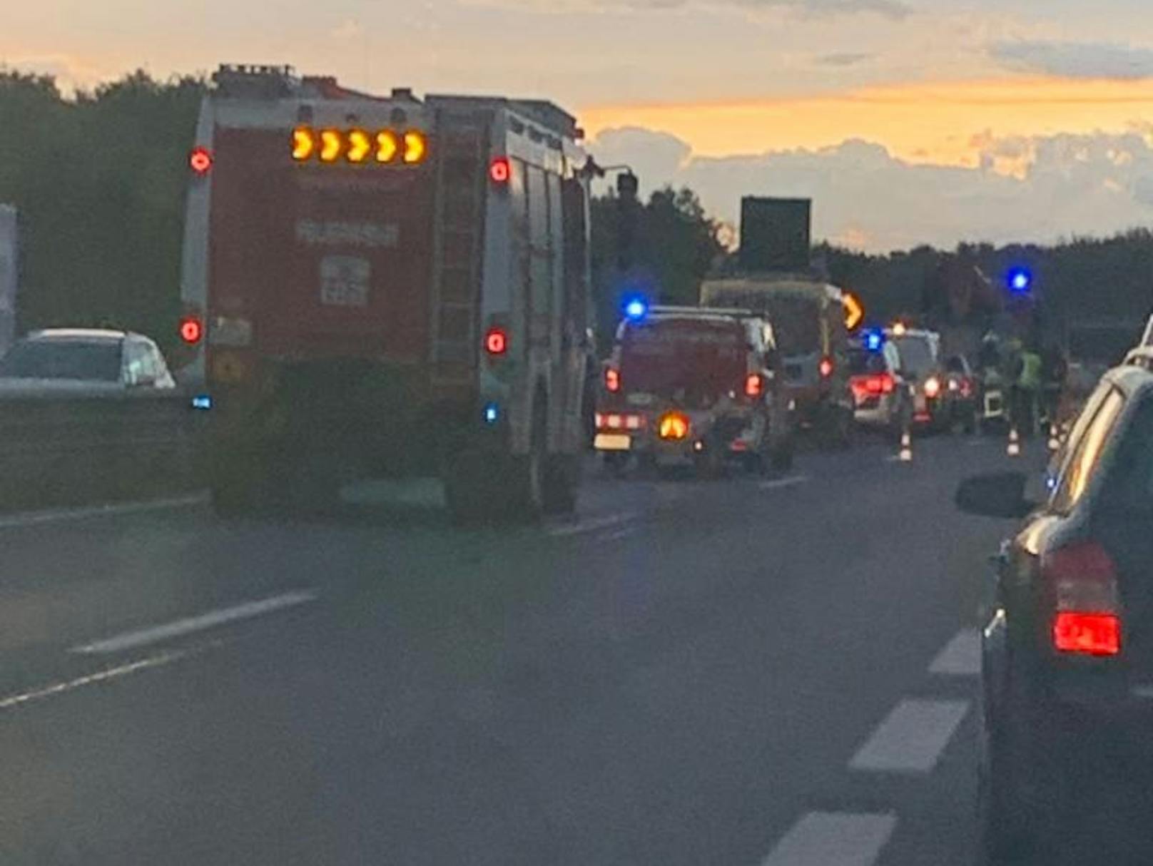 Unfall auf der A22 bei Stockerau