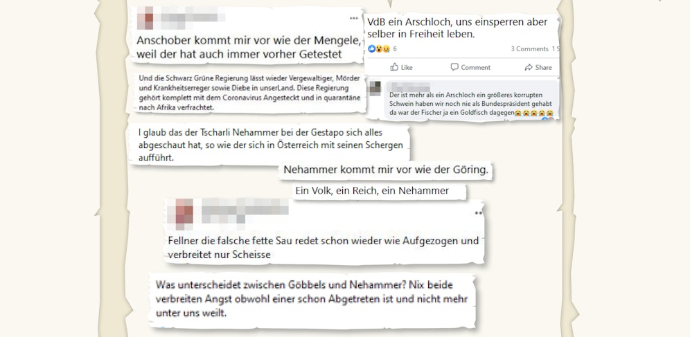 Auszug aus den Hasspostings