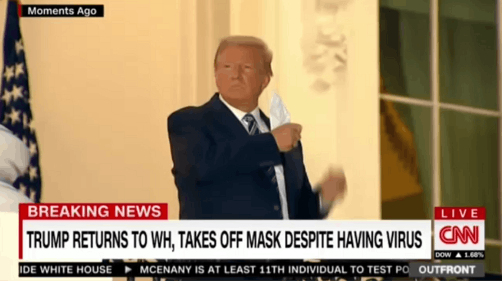 Trotz Coronavirus nimmt Donald Trump seine Maske ab