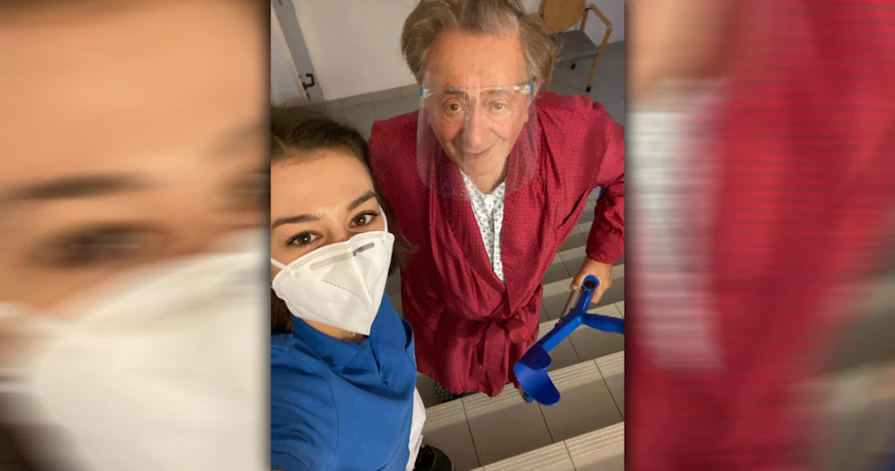 Richard Lugner mit Physiotherapeutin Lisa