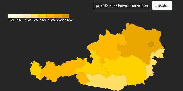Screenshot des neuen Covid-19-Dashboards der AGES (6. Oktober 2020)