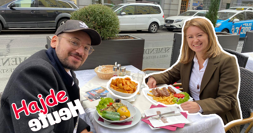 Auf Cevapcici mit Silvia Jankovic.